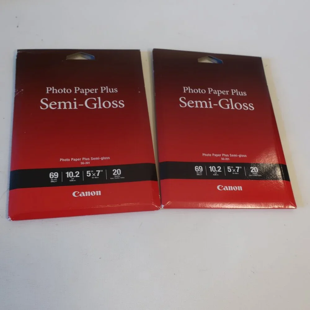 NIB 2 Pack Damaged Box Canon Photo Paper Plus Semi-Gloss 20 Sheets